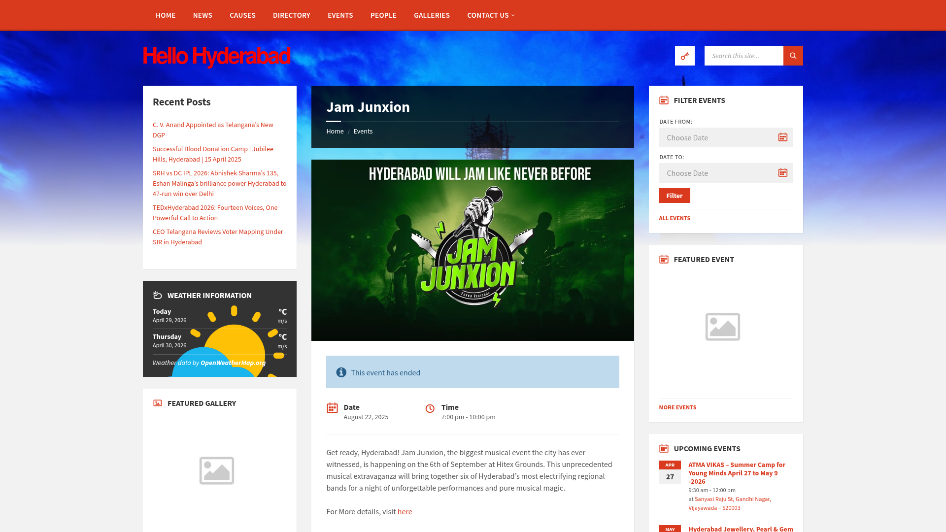 Hello Hyderabad press cutout — Jam Junxion: The biggest musical event the city has ever witnessed